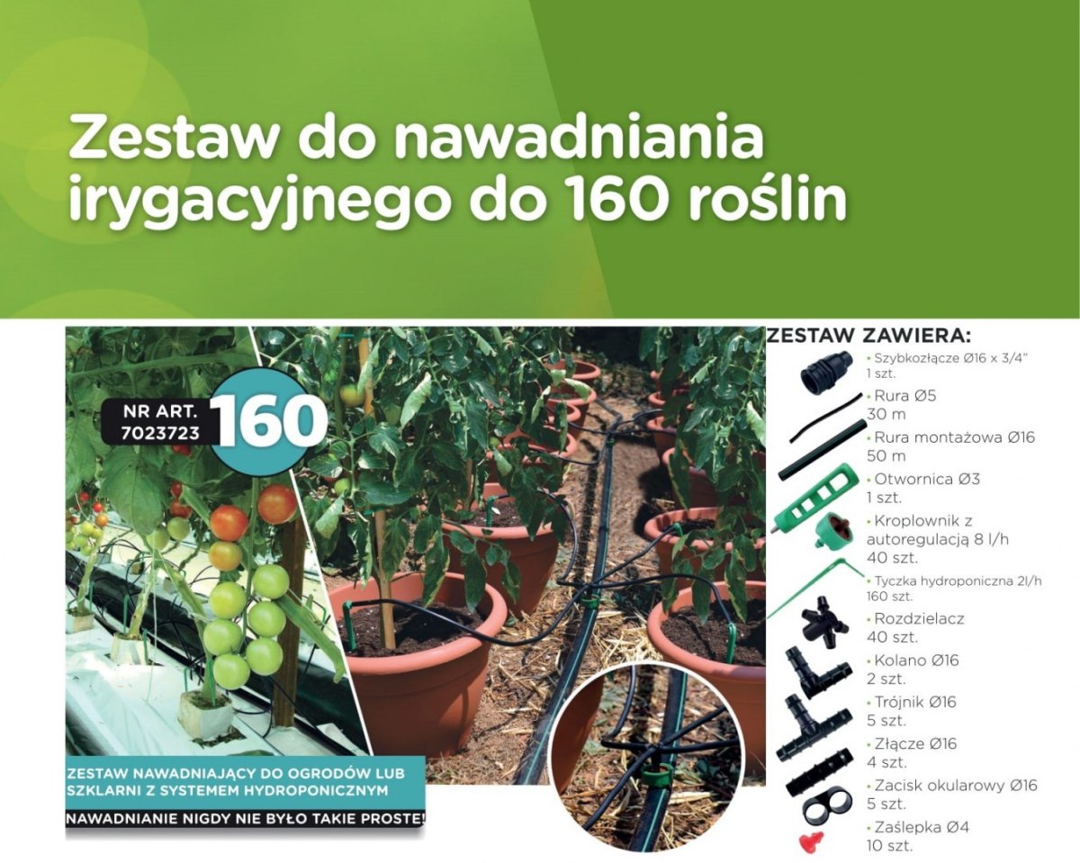 Zestaw nawodnieniowy dla 160 roślin AgroDrip